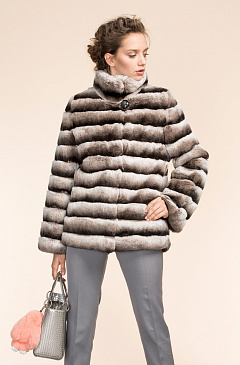 Укороченная шуба из кролика Рекс