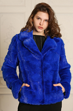 Шуба из норки английский воротник