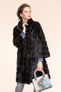 Шуба из Рекса графит