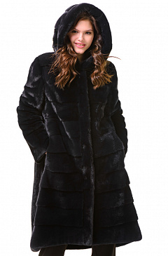 Шуба с капюшоном норковая