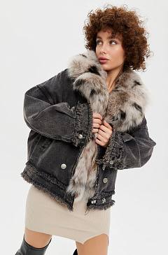 Джинсовая парка с мехом