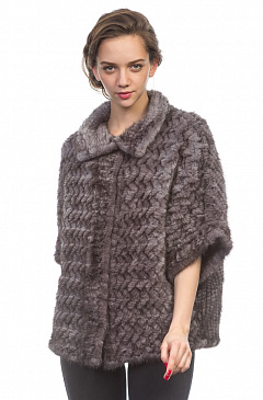 Женский жакет из вязаной норки