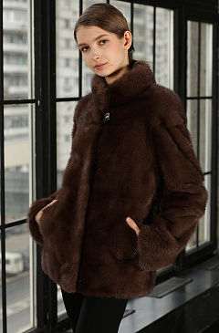 Норковая шуба стойка воротник