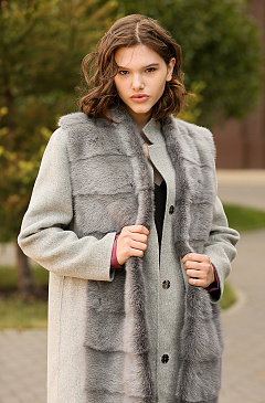 Кашемировое пальто серое