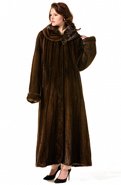 Длинная шуба из норки