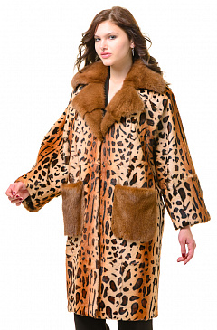 Шуба из пони с мехом норки