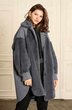 Комбинированная шуба из норки