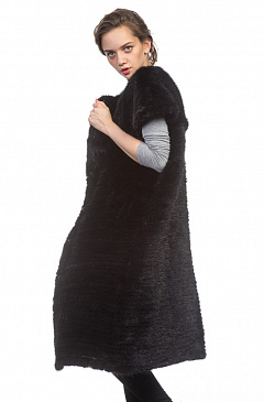 Жилетка из вязаной норки